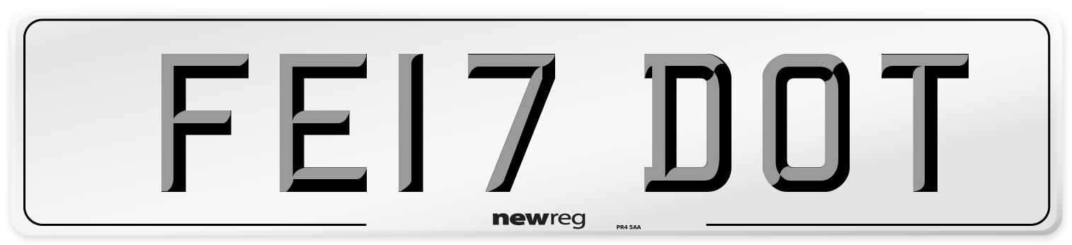 FE17 DOT Number Plate from New Reg